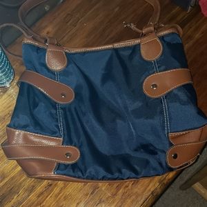 Navy and brown pocketbook